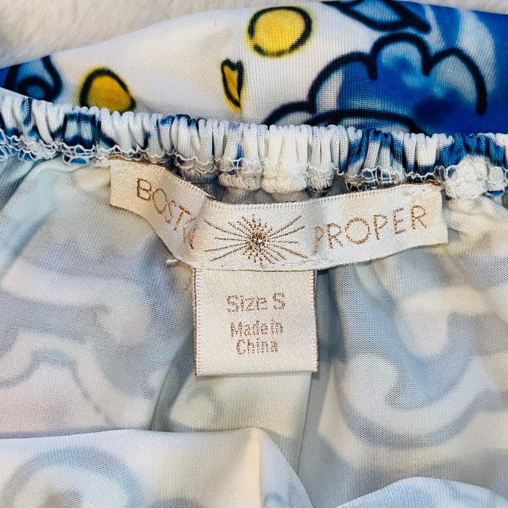 Boston Proper Tassled Off Shoulder Midi Dress sz S - Picture 4 of 8